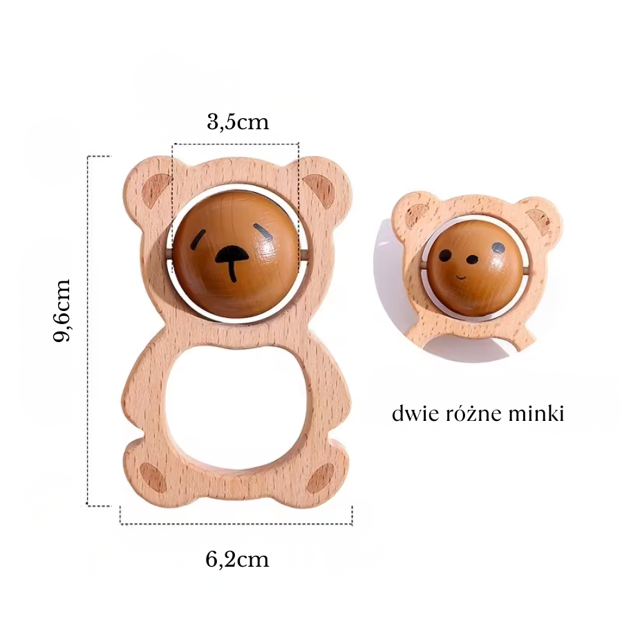 Grzechotka drewniana Miś